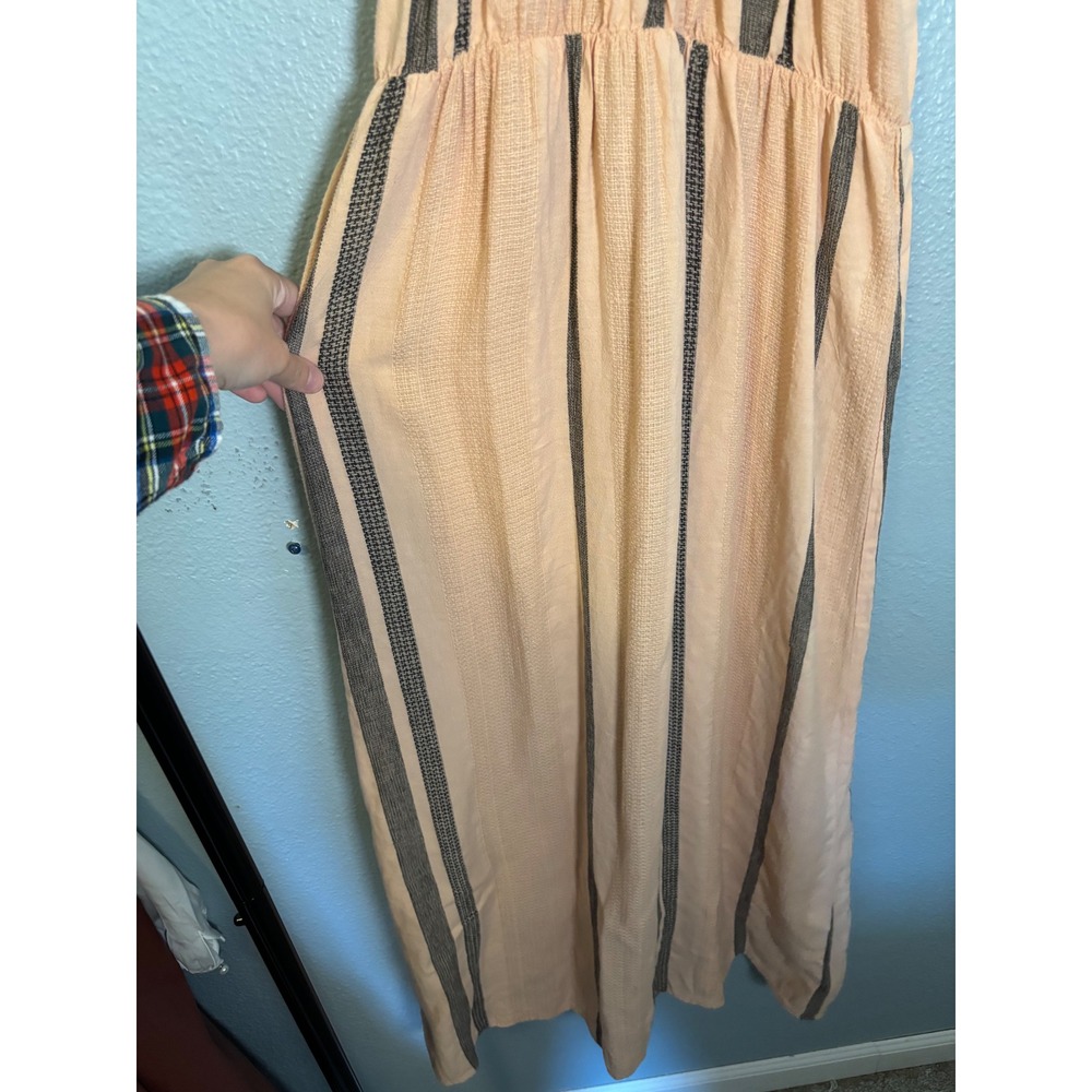 NWT‎ Anthropologie Cloth & Stone Halter Maxi Dress Peach Stripe Size XL - Picture 6 of 10